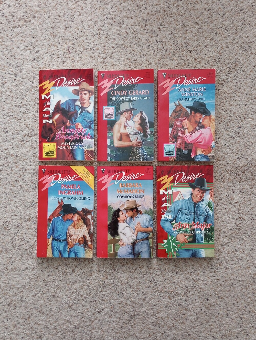 Vintage Silhouette Desire Cowboy Western Books Lot Of 6